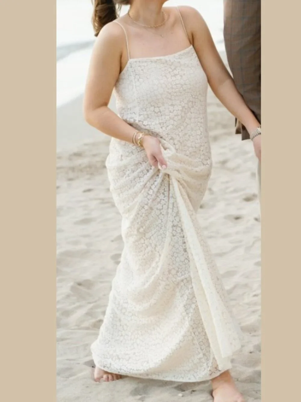 Staud delfina organic cotton-blend guipure lace maxi dress Size SMALL - Picture 5 of 6
